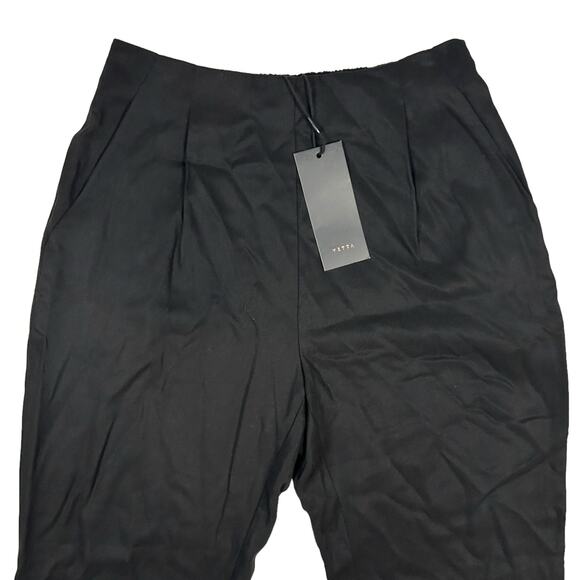 Vetta Size XS Cigarette Pant Timeless Capsule Tencel Side Zip USA Black NEW - Picture 2 of 11